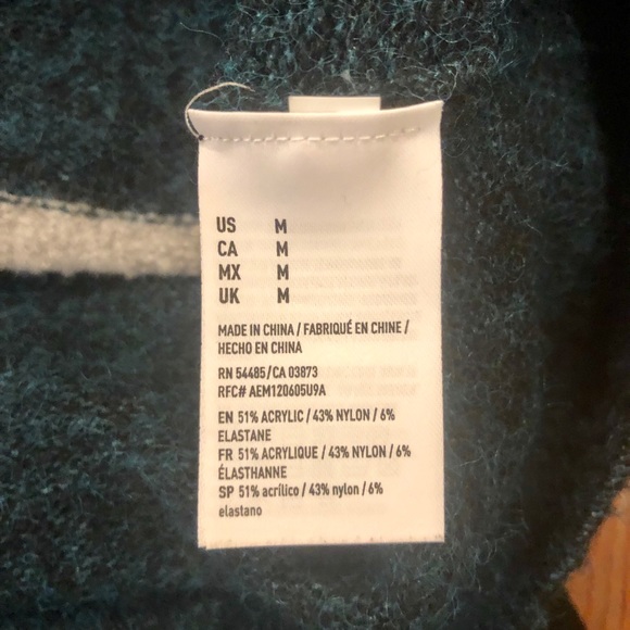 ✨5 for $25✨ American Eagle Green/Black/Gray Striped Sweater - Picture 8 of 8